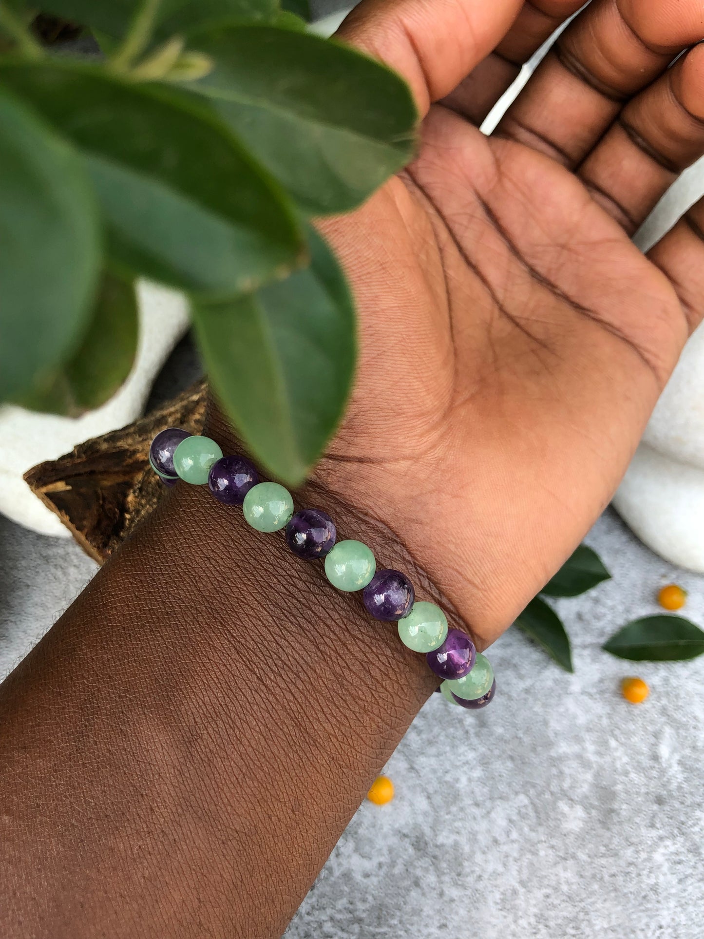 Beautiful Amethyst and Aventurine Bracelet for women