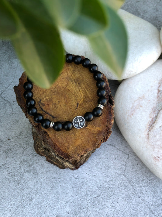 Stunning matte black onyx bracelet