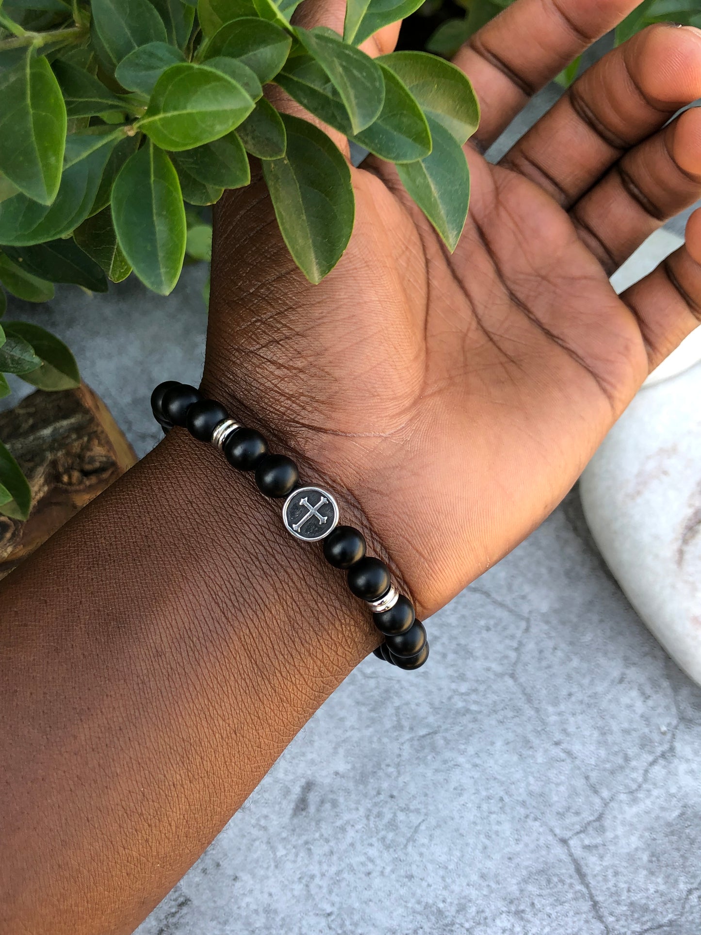 Stunning matte black onyx bracelet