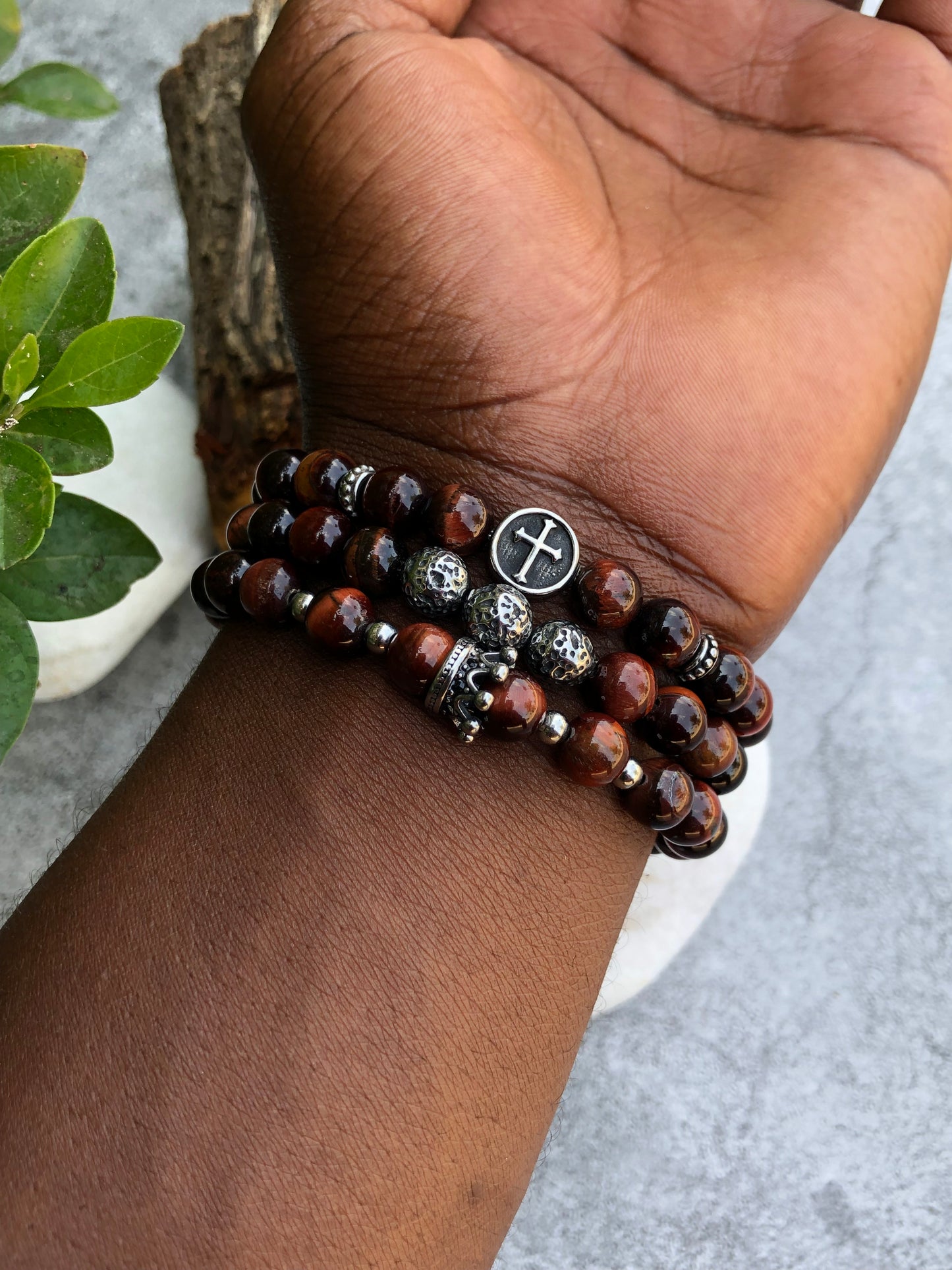 Stunning Red Tiger eye Bracelet Set