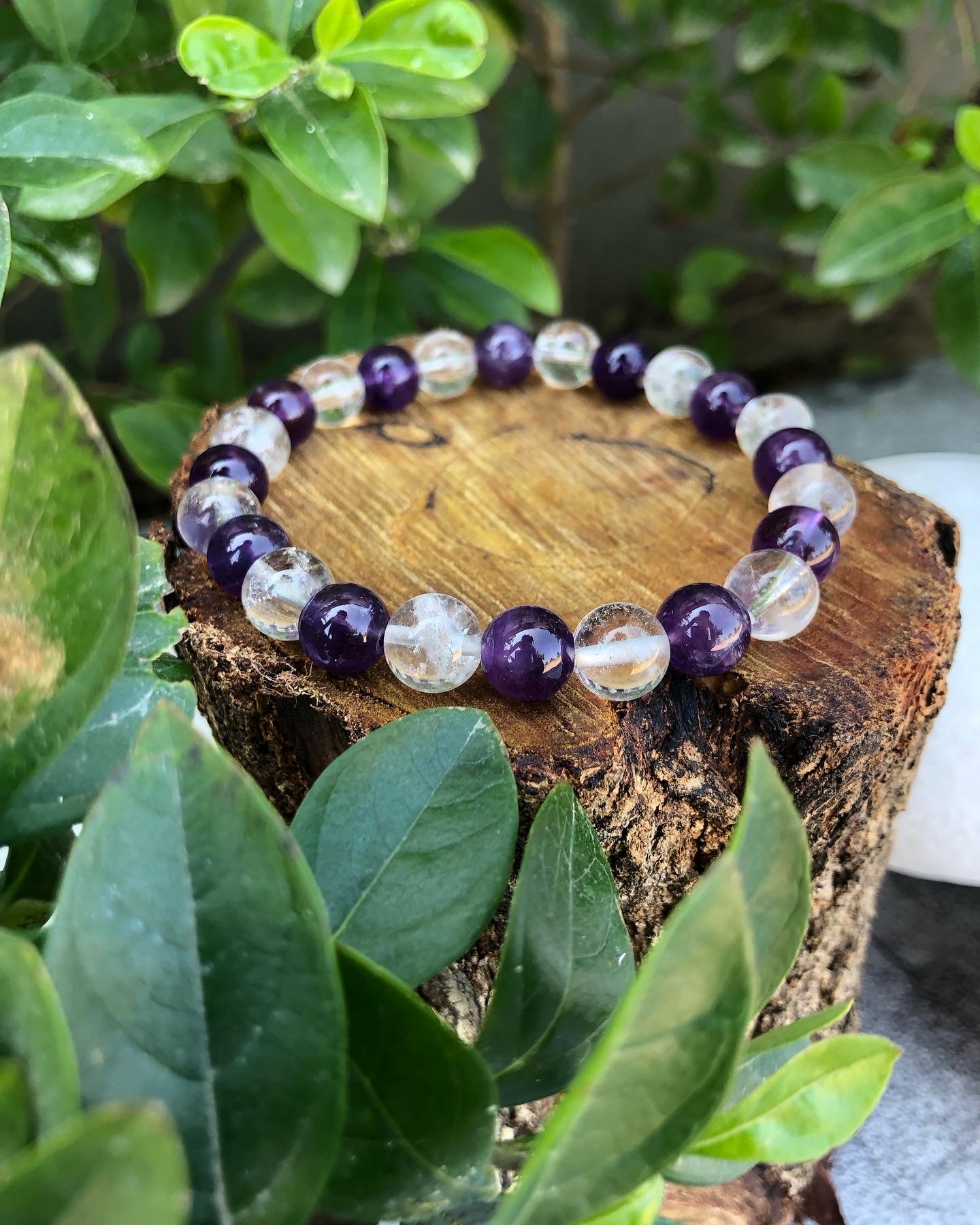 Beautiful Amethyst and Crystal Quartz Bracelet for women