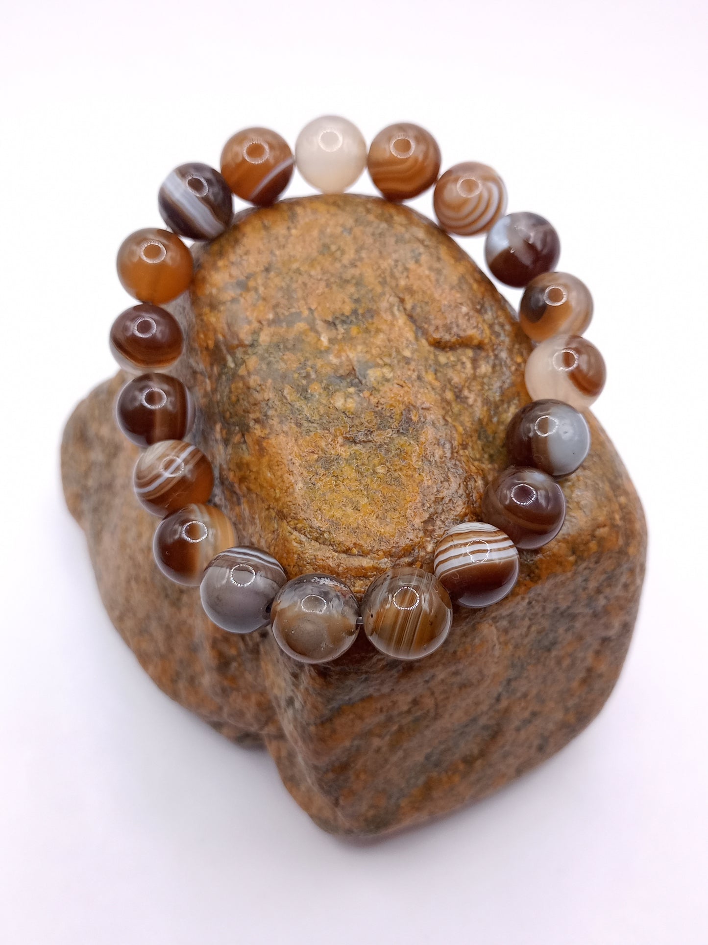 Stunning Unisex Brown Agate Bracelet